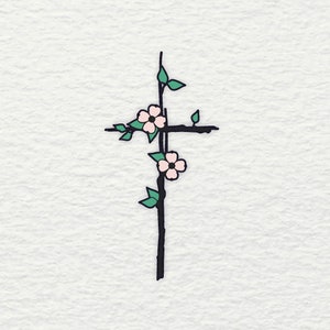 Cross SVG - Dogwood Cross SVG Fleur Foi Jesus Crucifix Christian Religious Vinyl Cut Cut File For Silhouette Cricut Glowforge Laser