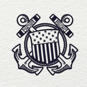 US Coast Guard, CoastGuard, USCG, Coast Guard SVG, Anchor, Logo, Military, Veteran, United States, Cut File, svg file, clip art, svg eps ai