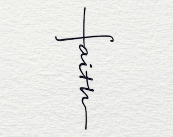 Archivo de corte SVG de la Cruz de la Fe, imágenes prediseñadas religiosas (descarga digital)