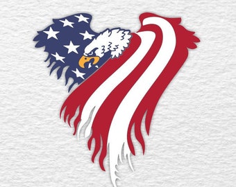 Eagle With American Flag Svg American Flag Svg Eagle Svg Eagle Flag Svg Eagle Shirt USA Patriotic Svg 4th of July Svg Eps Hassified