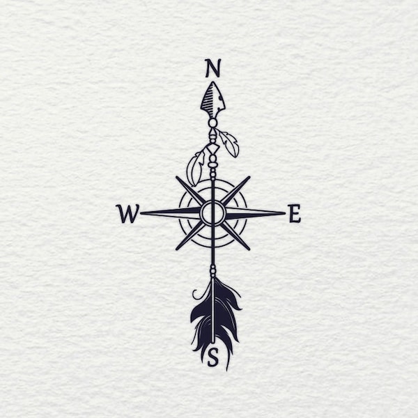 Arrow Compass - printable, vector, svg, art