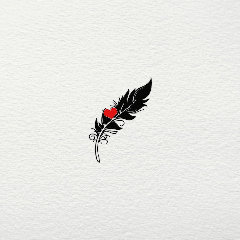 Download Feather Heart SVG Feather SVG Heart Clip Art Memorial Svg ...