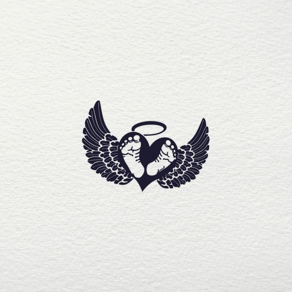 Download Memorial Svg Baby Footprint Svg In Loving Memory Angel Wings Etsy