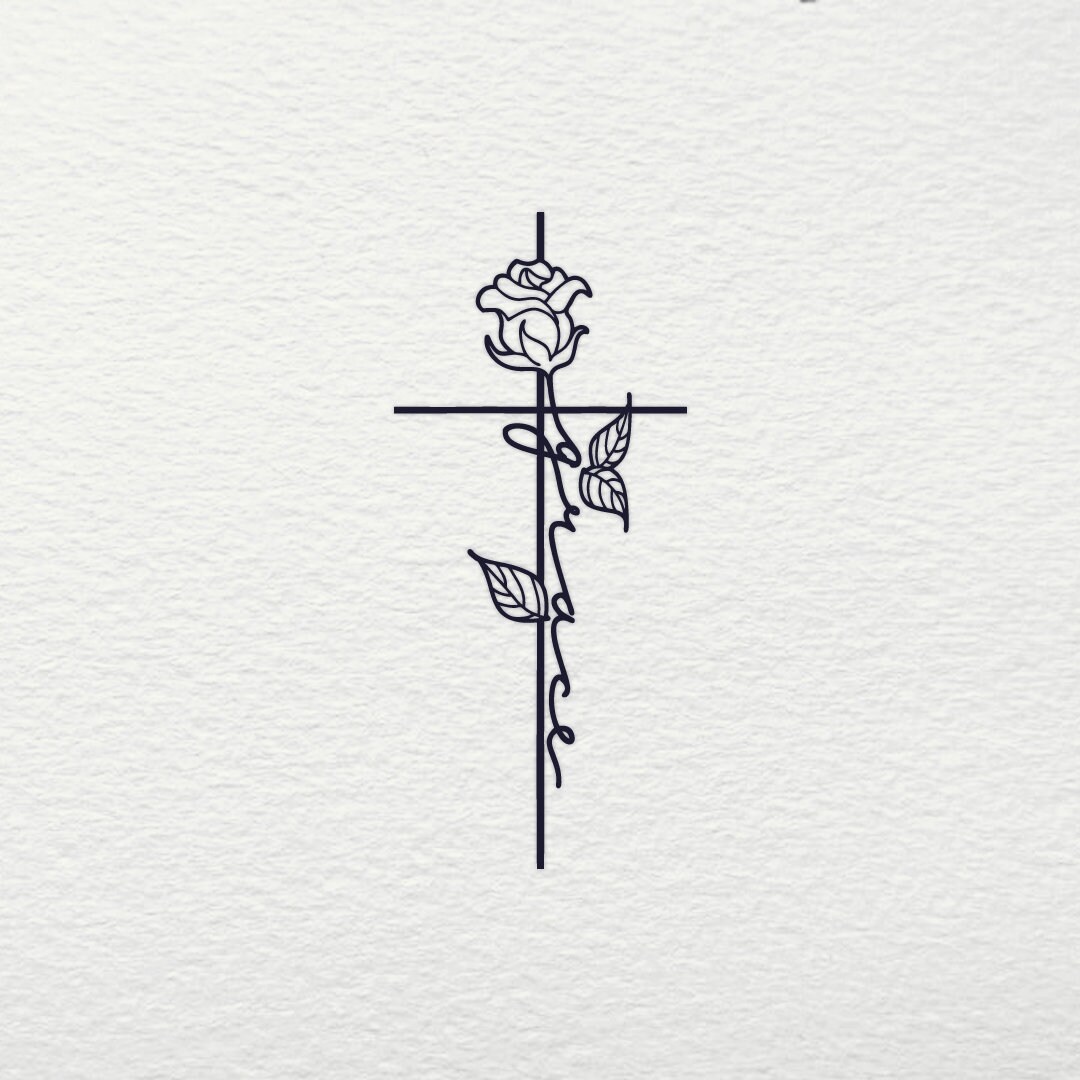 Grace Cross SVG Cross SVG Rose Faith Jesus Crucifix Baptism Christian