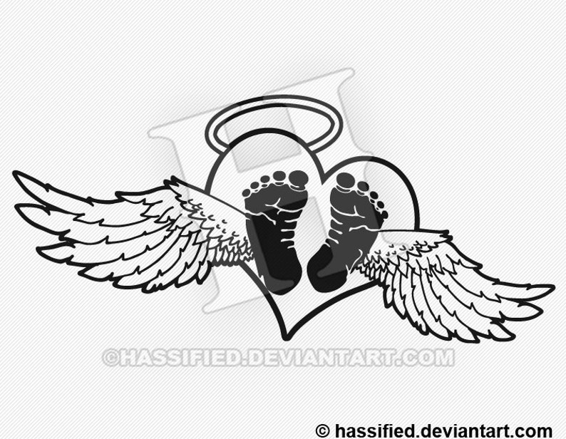 Download Baby Angel Heart SVG cut file printable christian htv art ...