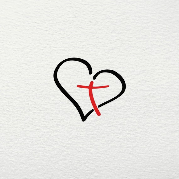 Heart Cross SVG Hope Faith Love Blessed Christian Jesus ...