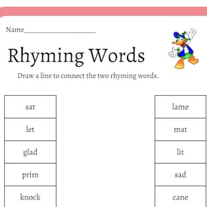 Rhyming Words Worksheet
