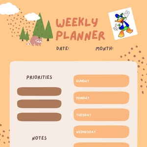 Kids Weekly Planner Worksheet