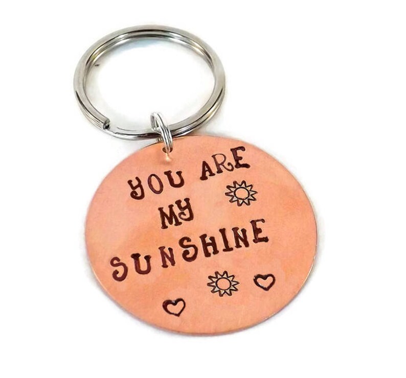 You Are My Sunshine Copper Key Chain Teen Driver Gift I Love Etsy