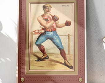 Vintage Boxing Print | Allen Ginter World Dudes | 1800s Sports Wall Art | Antique Boxer Illustration for Home Décor | Boxing Fan Wall Arts