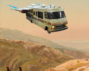 Spaceballs Winnebago Art Print: Eagle 5 Desert Parody (Digital Art)