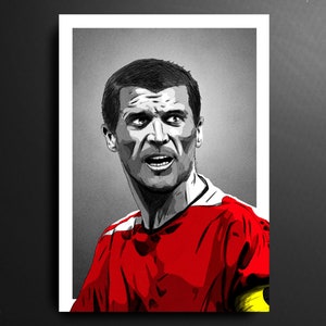 Roy Keane Manchester United Premier League Football Print