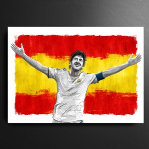 Raul Real Madrid Spain Football Print