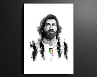 Andrea Pirlo Juventus Serie A Italian Football Print