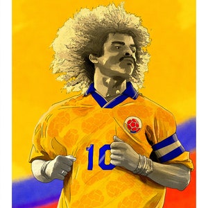 Carlos Valderrama Colombia Football Print image 2