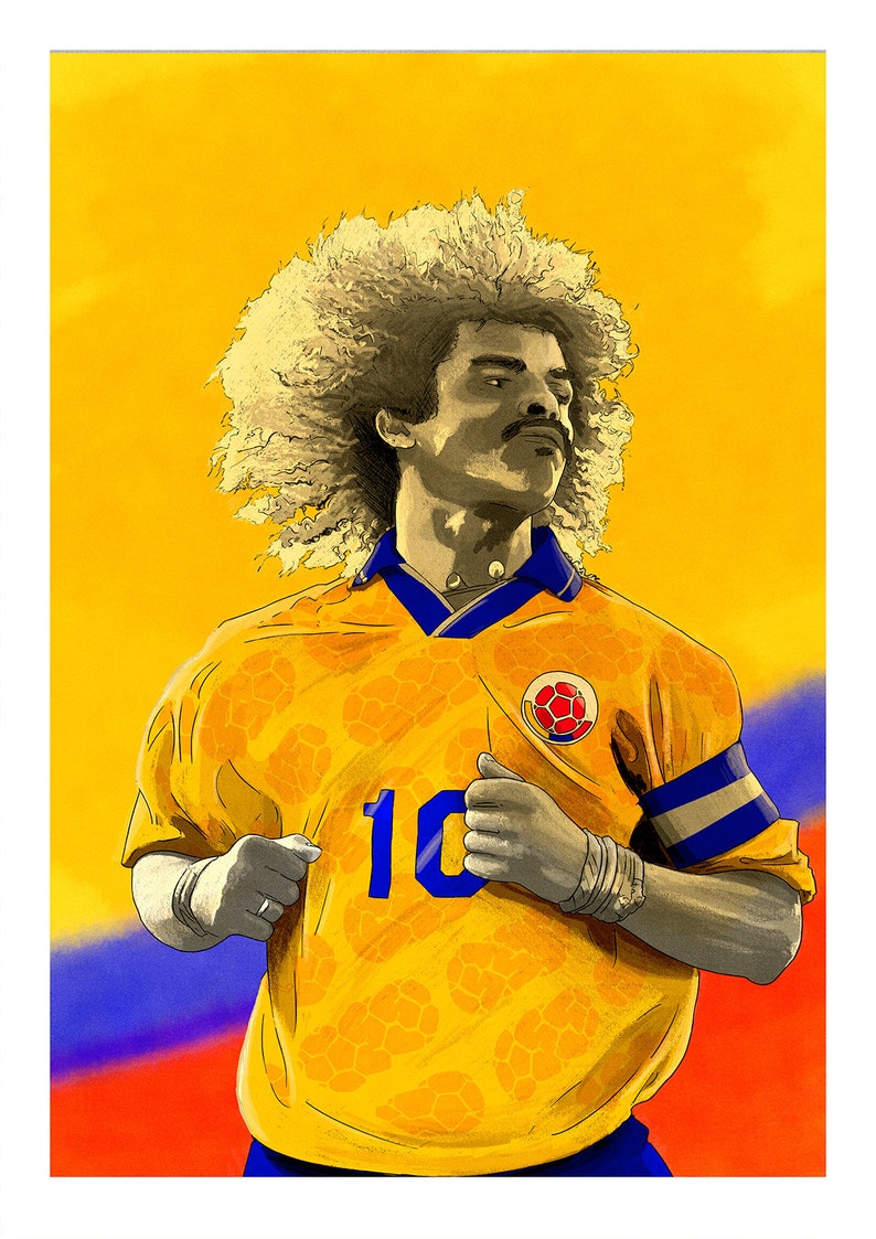 Carlos Valderrama Colombia Football Print image 2