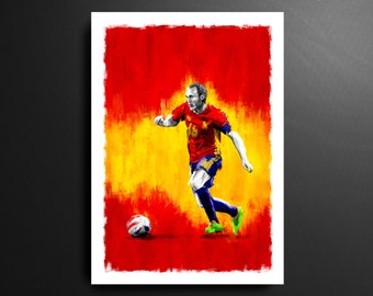 Andrés Iniesta Spanien Fußball Print