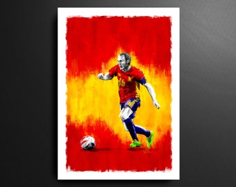 Andrés Iniesta Spain Football Print