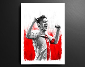 Robert Lewandowski Poland Football Print