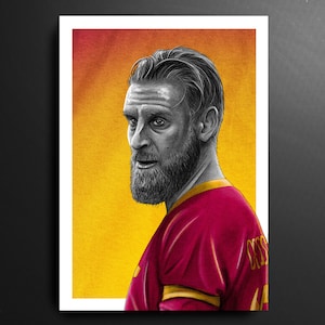 Daniele De Rossi AS Roma Serie A Football Print