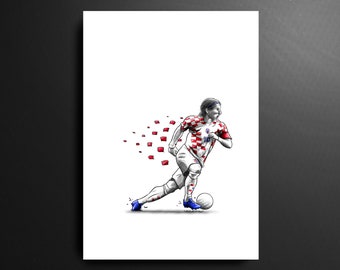Luka Modrić Croatia Football Print