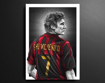 Andriy Shevchenko AC Milan Serie A Football Print