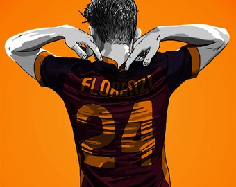 Alessandro Florenzi AS Roma Serie A Football Print - Etsy