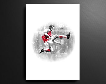 Dennis Bergkamp Arsenal Invincibles Gunners Premier League Football Print