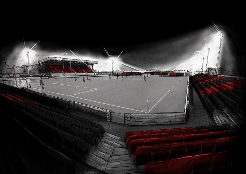 at Night Longford Town League of Ireland Football Etsy