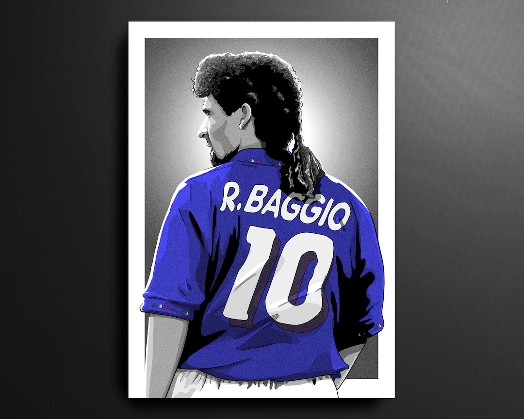 Roberto Baggio Italy Football Print - Etsy