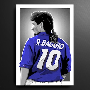 Roberto Baggio Italy Football Print