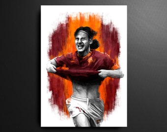 Francesco Totti AS Roma Serie A 2001 scudetto Football Print