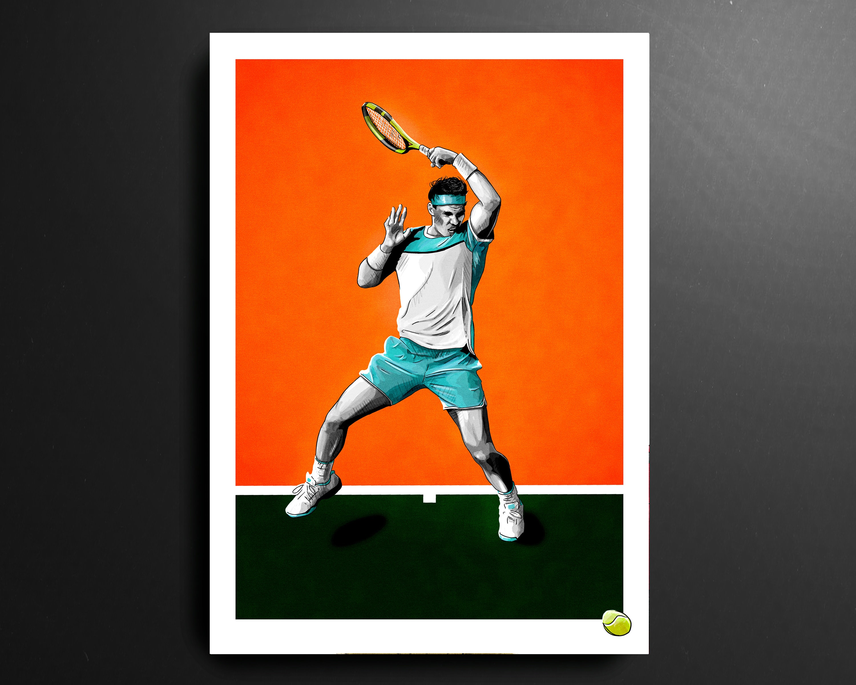 Rafael Nadal Spain Tennis Print Etsy