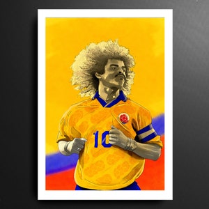 Carlos Valderrama Colombia Football Print image 1