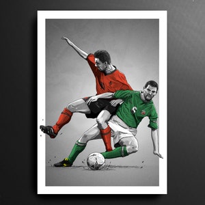 Roy Keane/Overmars Republic of Ireland v The Netherlands 2001 Football Print