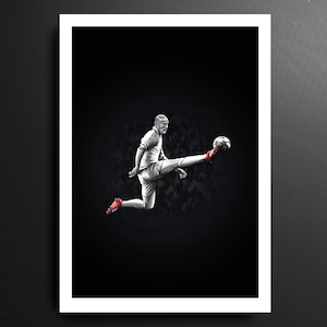 Zinedine Zidane Real Madrid La Liga Champions League Football Print