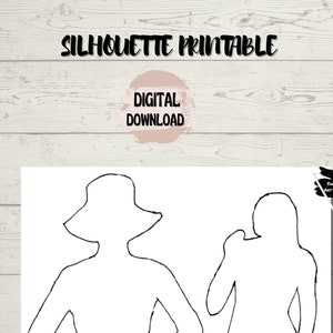 Printable Silhouettes , Junk Journal, Mixed Media, Art Ephemera image 2