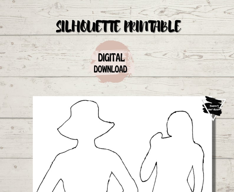 Printable Silhouettes , Junk Journal, Mixed Media, Art Ephemera image 2