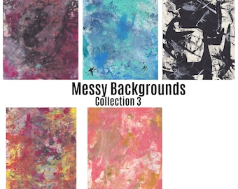 Printable Messy  Painted Backgrounds Collection 3 /Digital Paper/scrapbook paper/Printable Background