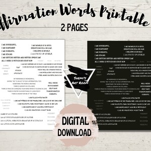 Affirmation Art Journal Words, Junk Journaling Words, Journal Prompts, Junk Journal, Definition, Mixed Media, Art Ephemera, Printable Quotes