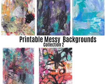 Printable Messy  Painted Backgrounds Collection 2/Digital Paper/scrapbook paper/Printable Background