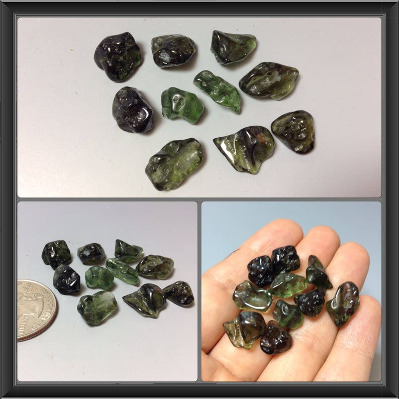 4 pieces Genuine Czech Moldavite beads