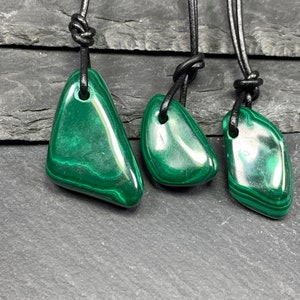 Malachite pendant/ Adjustable Malachite necklace