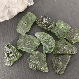 Rough Moldavite beads/Moldavite - lot of 10 beads