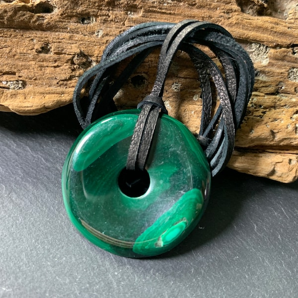 Malachite donut pendant