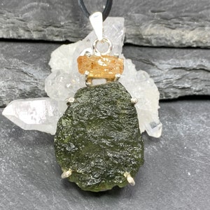 Powerful Moldavite & Golden Topaz