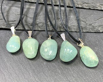Aquamarine Pendant: Calming Blue Jewelry (Sterling Silver Bail, 70cm)