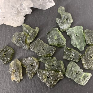 Rough Moldavite beads - Natural Moldavite - lot of 15 beads