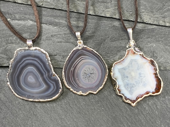 Agate Necklace Etsy