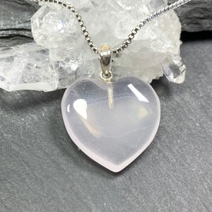 Rose Quartz pendant/ heart pendant/ May birthstone - Taurus birthstone